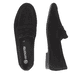 Nachtschwarze remonte Damen Loafer D0K02-00 mit einem Elastikeinsatz. Schuh von oben, liegend.