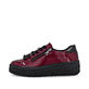 Baskets basses remonte rouges pour femme D1C09-35 avec fermeture éclair. Côté extérieur de la chaussure.