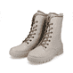 
Hellbeige remonte Damen Schnürstiefel D0E72-60 mit Schnürung und Reißverschluss. Schuhpaar schräg.