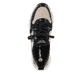 Tiefschwarze vegane remonte Damen Slipper D1S02-04 mit elastischem Schaftrand. Schuh von oben.