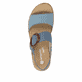 Sandales à lanières remonte bleues femme R6853-15 avec boucle tendance. Chaussure vue de dessus.