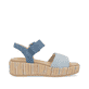 Blaue remonte Riemchensandaletten D1N54-12 mit einem Klettverschluss. Schuh Innenseite.