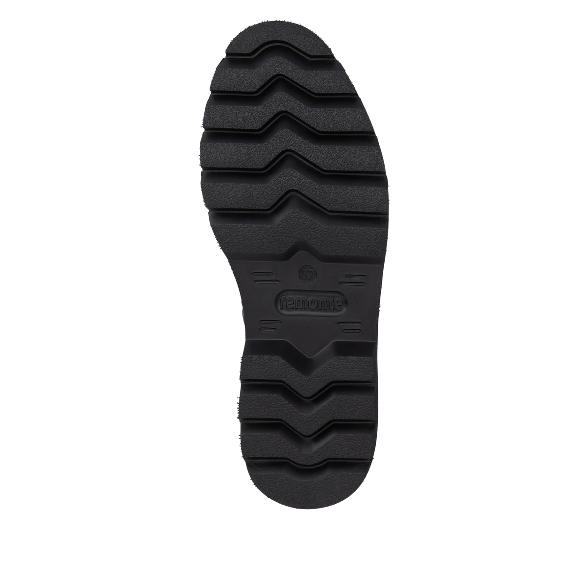 Dunkelblaue remonte Damen Schnürstiefel D3S72-14 mit einem Reißverschluss. Schuh Laufsohle.