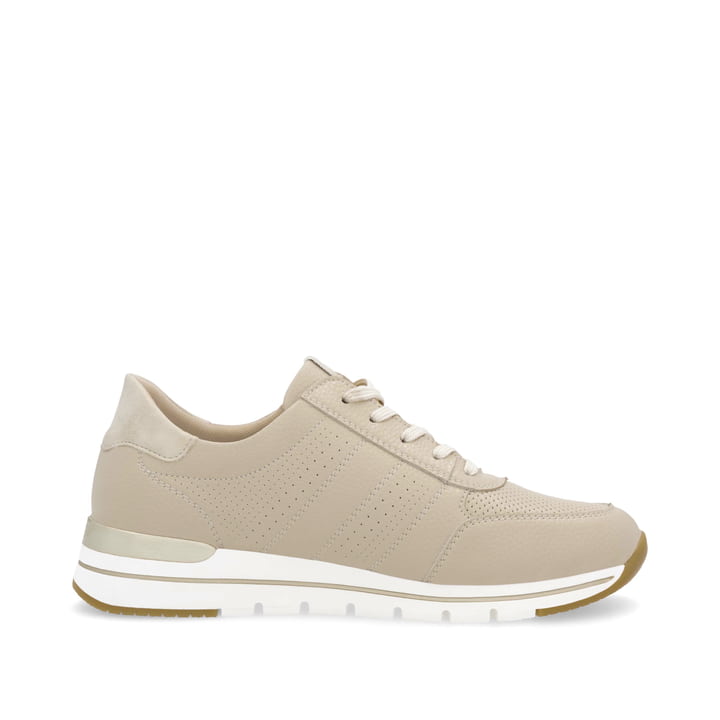 Beige remonte Damen Sneaker Low R6705-61 mit Reißverschluss sowie Komfortweite G. Schuh Innenseite.