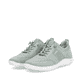 Mocassins remonte verts pour femme D3G02-52 avec bande élastique. Chaussures inclinées sur le côté.