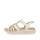 Goldene vegane remonte Riemchensandalen D1J60-91 mit einem Gummizug. Schuh Außenseite.