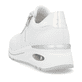 Weiße remonte Damen Sneaker Low D2H01-80 mit Reißverschluss sowie Extraweite H. Schuh von hinten.