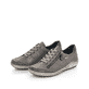 
Silbergraue remonte Damen Schnürschuhe R1402-44 mit Schnürung und Reißverschluss. Schuhpaar schräg.
