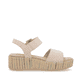 Beige remonte Riemchensandaletten D1N54-60 mit einem Klettverschluss. Schuh Innenseite.