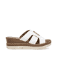 Weiße remonte Damen Pantoletten D2L52-80 mit Gummizug sowie weicher Innensohle. Schuh Innenseite.