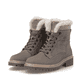 Graue remonte Damen Schnürstiefel D0B81-42 mit wasserabweisender TEX-Membran. Schuhpaar seitlich schräg.