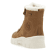 Braune remonte Damen Schnürstiefel D0E77-22 mit wasserabweisender TEX-Membran. Schuh von hinten.