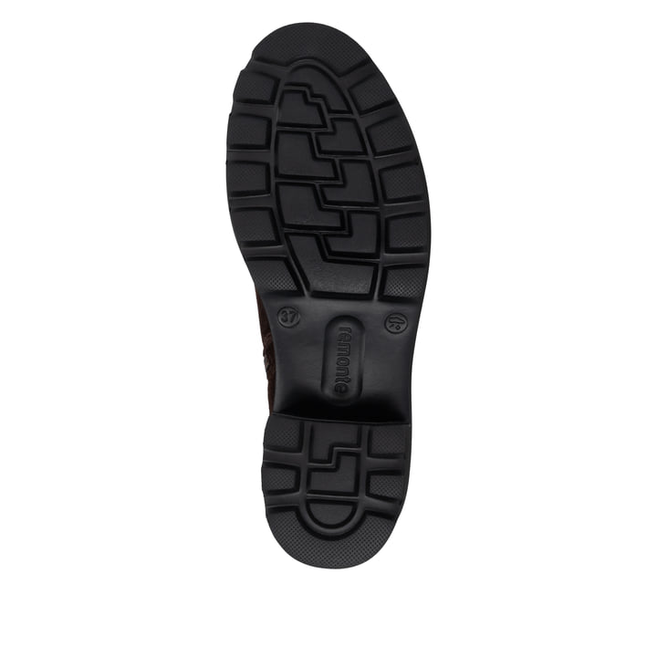 Dunkelbraune remonte Damen Kurzstiefel D0A82-25. Schuh Laufsohle.