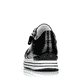 Schwarze remonte Damen Sneaker Low D1302-02 mit einem Reißverschluss. Schuh von hinten.