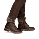 Dunkelbraune remonte Damen Schnürstiefel D0B74-25. Schuh am Fuß.