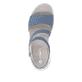 Blaue remonte Riemchensandalen D3L51-14 mit Klettverschluss sowie Extraweite H. Schuh von oben.