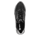 Nachtschwarze vegane remonte Damen Sneaker D1G08-03 mit einem Reißverschluss. Schuh von oben.