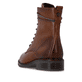 Braune remonte Damen Schnürstiefel D2W80-24 mit einem Reißverschluss. Schuh von hinten.