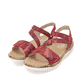 Mehrfarbige remonte Riemchensandalen R6860-90 mit einem Klettverschluss. Schuhpaar seitlich schräg.