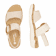 Beige remonte Riemchensandalen R6853-61 mit einem Klettverschluss. Schuh von oben, liegend.