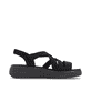 Schwarze remonte Riemchensandalen D3L52-00 mit einem Gummizug sowie Extraweite H. Schuh Innenseite.