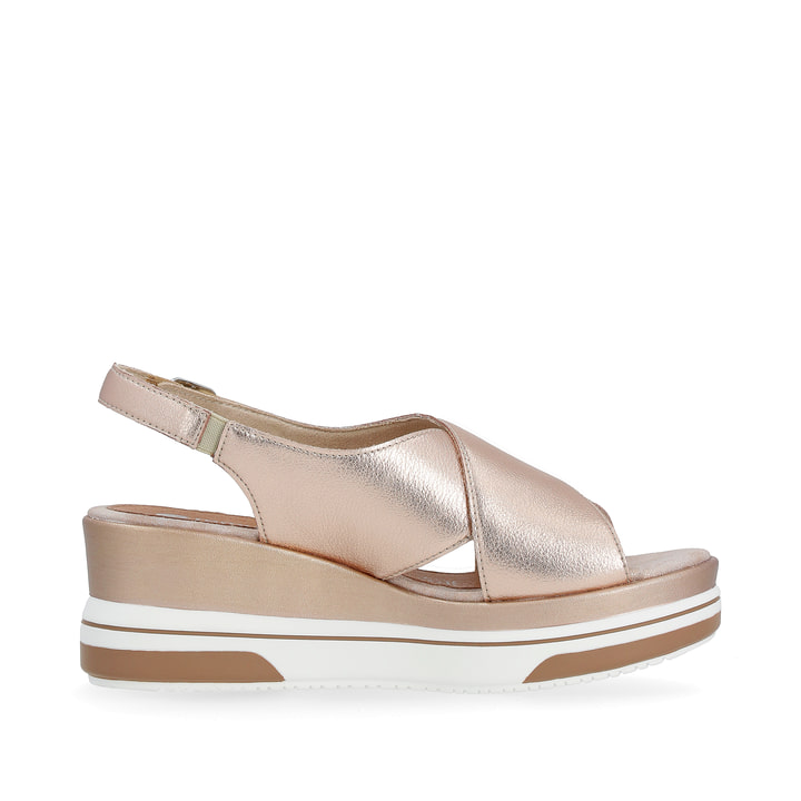 Metallicrosane remonte Keilsandaletten D1P53-31 mit Klettverschluss. Schuh Innenseite.