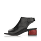 Schwarze remonte Riemchensandaletten R8770-01 mit einem Klettverschluss. Schuh Außenseite.