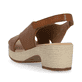 Cremebeige remonte Damen Pantoletten D0N53-80 mit einer leichten Sohle mit Blockabsatz. Schuh Innenseite