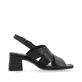 Schwarze remonte Riemchensandaletten D1K53-00 mit Klettverschluss. Schuh Innenseite.