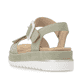 Grüne remonte Riemchensandalen D3P53-52 mit trendiger Schnalle. Schuh von hinten.
