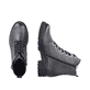 
Grüngraue remonte Damen Biker Boots D8671-52 mit Schnürung und Reißverschluss. Schuhpaar von oben.
