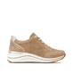 Camelfarbene remonte Damen Sneaker D0T03-64 mit einem Reißverschluss. Schuh Innenseite.