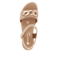 Braunbeige remonte Riemchensandaletten D0N55-60 mit einem Klettverschluss. Schuh von oben.