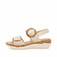 Beige remonte Riemchensandalen R6853-61 mit einem Klettverschluss. Schuh Außenseite.