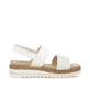 Weiße remonte Riemchensandalen D0Q56-80 mit einem Klettverschluss. Schuh Innenseite.