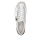 Chaussures à lacets remonte blanches vegan pour femme R3408-83. Chaussure vue de dessus.