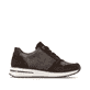 Dunkelbraun-bronzene remonte Damen Sneaker D1G08-25 mit einem Reißverschluss. Schuh Innenseite.