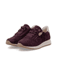 Weinrot-beige remonte Damen Sneaker D0H19-30 mit einem Reißverschluss. Schuhpaar seitlich schräg.