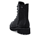 Schwarze remonte Damen Schnürstiefel D8656-00 mit wasserabweisender TEX-Membran. Schuh von hinten.