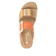 Sandales compensées remonte orange vegan pour femme D0Q62-38. Chaussure vue de dessus.
