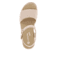 Beige remonte Damen Riemchensandalen D1N50-60 mit Klettverschluss. Schuh von oben.