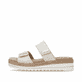 Beige remonte Damen Pantoletten D0Q64-60 mit einem Klettverschluss. Schuh Außenseite.