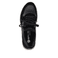 Mocassins remonte noirs femmes D3V01-02 avec fermeture éclair décorative. Chaussure vue de dessus.