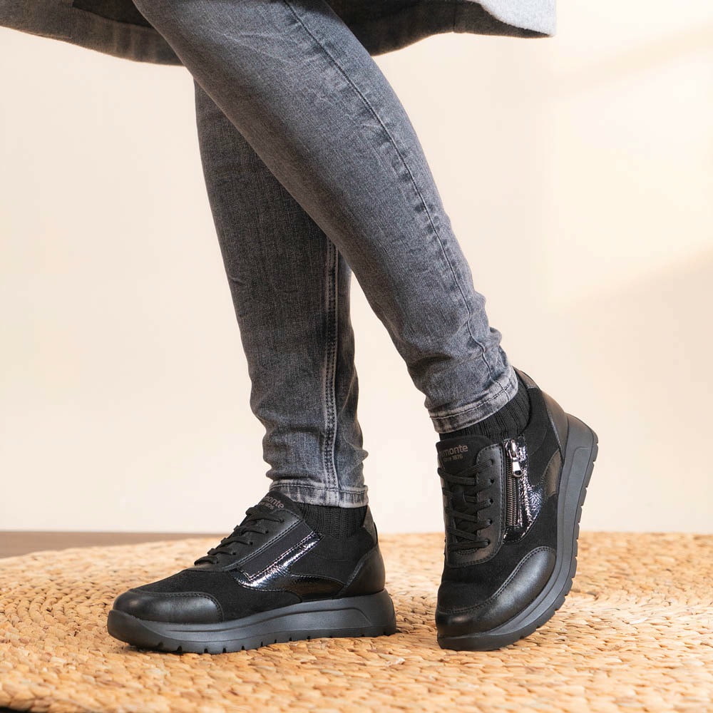 schwarze remonte Sneaker D2V02-03 getragen