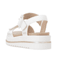 Weiße remonte Riemchensandalen D3P53-80 mit trendiger Schnalle. Schuh von hinten.
