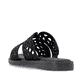 Mules remonte noires vegan pour femme D3647-00 avec bande élastique. Chaussure vue de l'arrière.