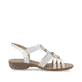Weiße remonte Riemchensandalen R3605-80 mit Gummizug sowie einer griffigen Sohle. Schuh Innenseite.