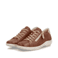 Braun-goldene remonte Damen Schnürschuhe D1E03-24 mit einem Reißverschluss. Schuhpaar seitlich schräg.