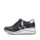Blaue remonte Damen Sneaker Low D0T04-14 mit Reißverschluss sowie Extraweite H. Schuh Außenseite.