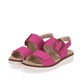 Rosane remonte Damen Riemchensandalen D2067-31 mit einem Klettverschluss. Schuhpaar seitlich schräg.